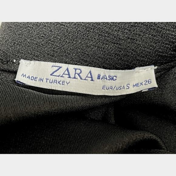 Zara Contrast Trim Long Sleeve Shift Dress/S - Picture 5 of 8